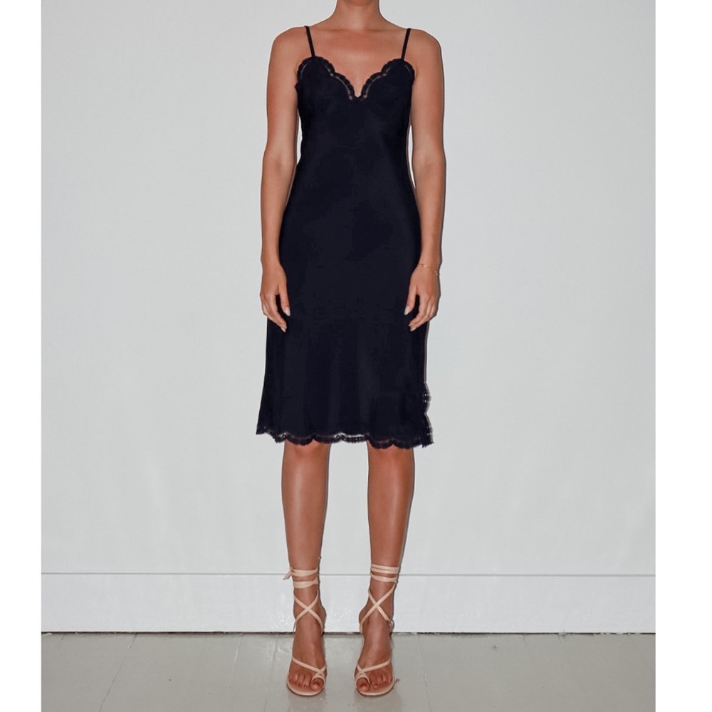 Christian Dior Midi Length Slip Dress, Black VINTAGE